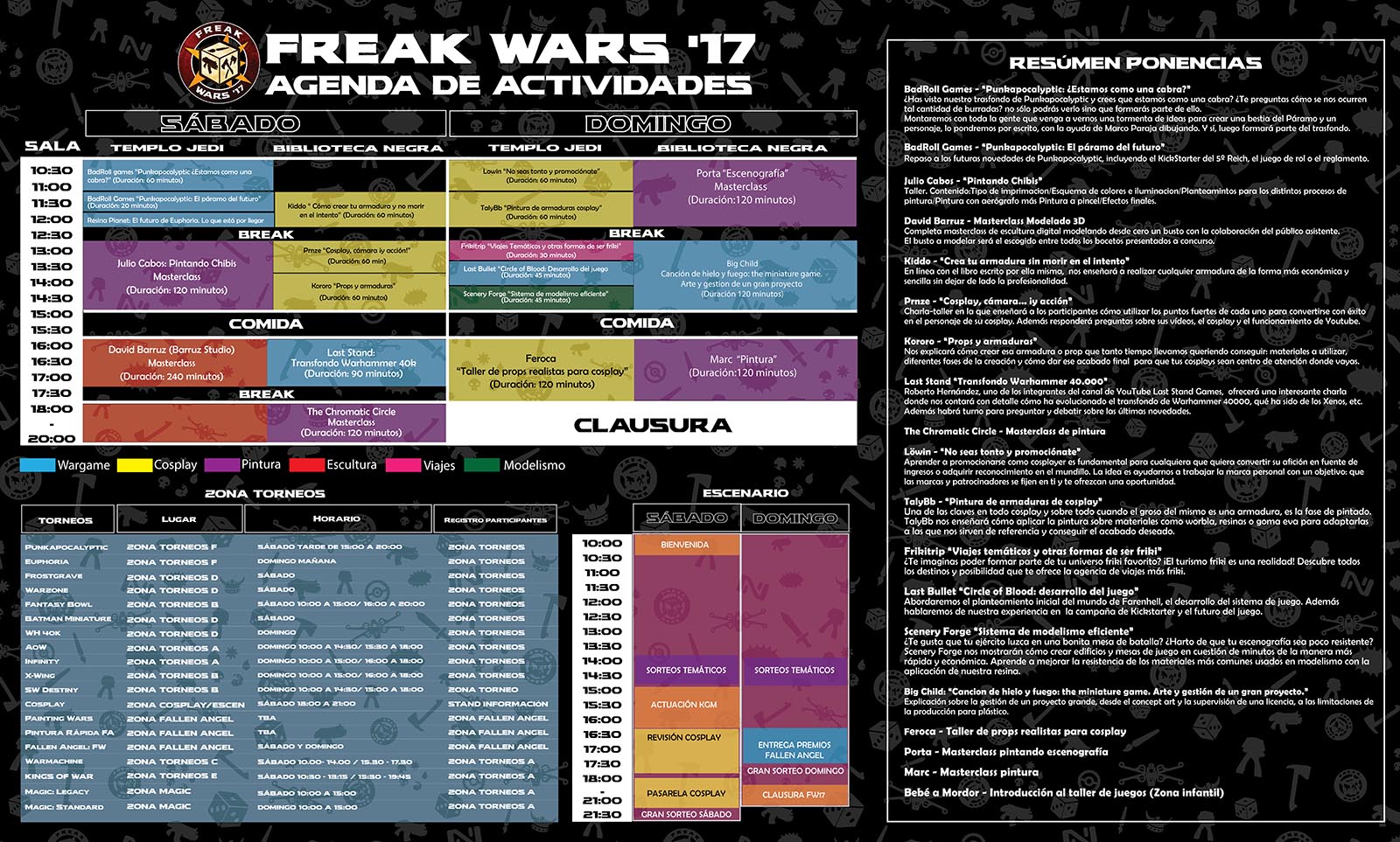 Cartel actividades Freak Wars 17